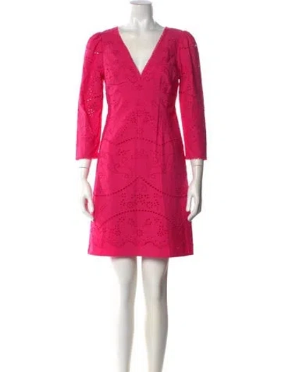 Pre-owned Marchesa Rosa V-neck Mini Dress W/ Tags In Pink