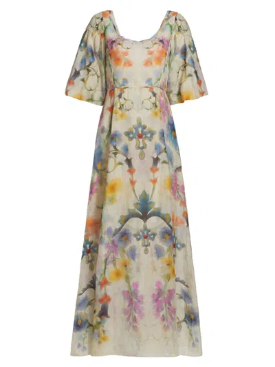 Marchesa Rosa Women's Floral Scoopneck Fit & Flare Maxi Dress In Multi