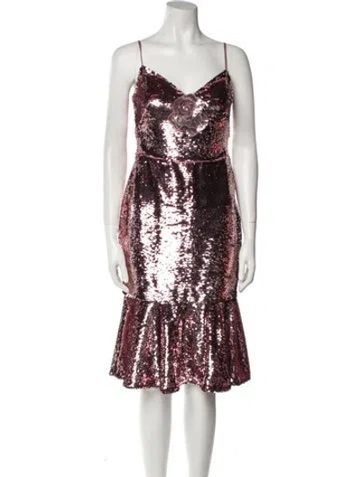 Pre-owned Marchesa Sequin Knee-length Dress W/ Tags In Pink