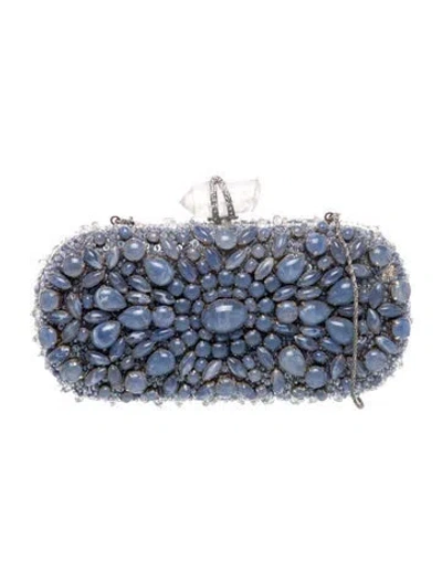 Pre-owned Marchesa Sequins Minaudière In Blue