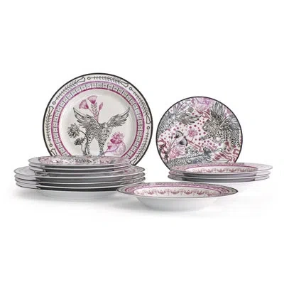 Marchesa Serengeti 12-piece Dinnerware Set Porcelain In Multicolored
