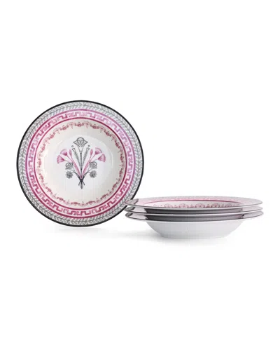 Marchesa Serengeti All-purpose Pasta Bowls, Set Of 4 In Pink