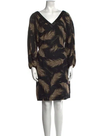 Pre-owned Marchesa Silk Knee-length Dress In Black