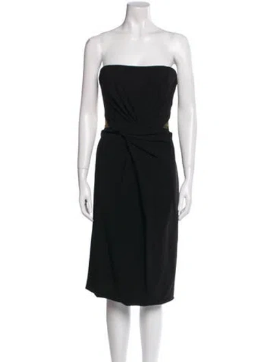 Pre-owned Marchesa Silk Knee-length Dress In Black