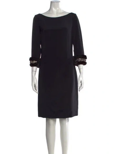 Pre-owned Marchesa Silk Knee-length Dress In Black