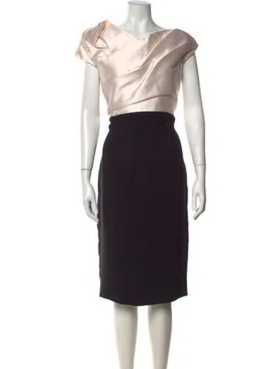 Pre-owned Marchesa Silk Knee-length Dress In Black