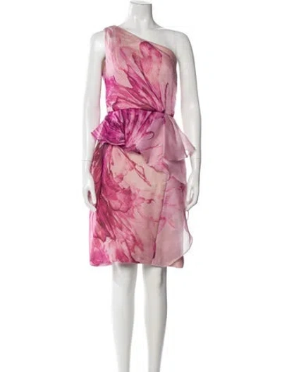 Pre-owned Marchesa Silk Knee-length Dress In Pink