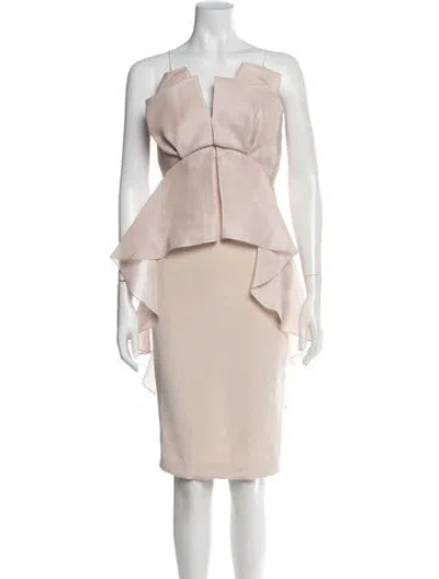 Pre-owned Marchesa Silk Knee-length Dress In Pink