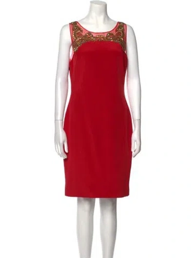 Pre-owned Marchesa Silk Knee-length Dress In Red