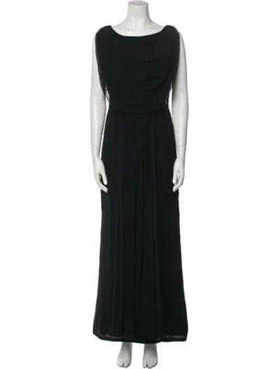 Pre-owned Marchesa Silk Long Dress In Black