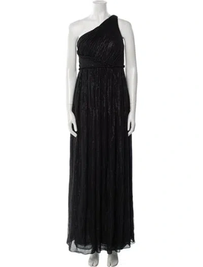 Pre-owned Marchesa Silk Long Dress In Black