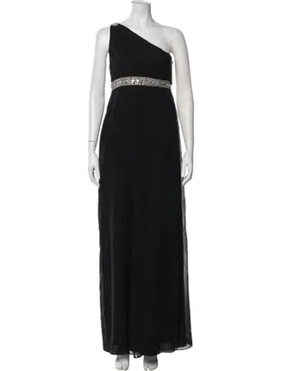 Pre-owned Marchesa Silk Long Dress In Black
