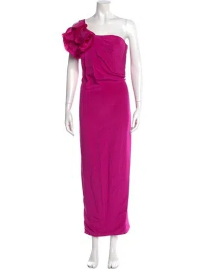 Pre-owned Marchesa Silk Long Dress In Pink