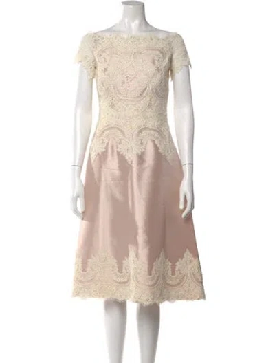 Pre-owned Marchesa Silk Midi Length Dress