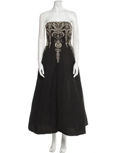 Pre-owned Marchesa Silk Midi Length Dress In Black