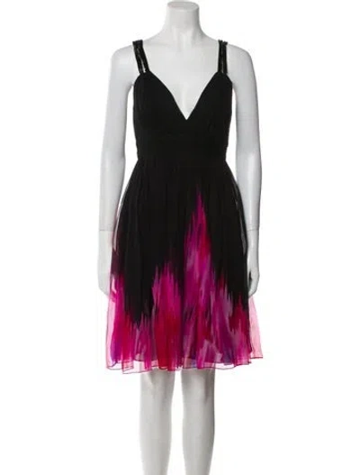 Pre-owned Marchesa Silk Mini Dress In Black