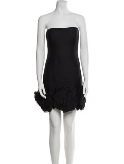 Pre-owned Marchesa Silk Mini Dress In Black