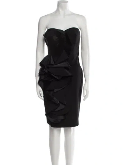 Pre-owned Marchesa Silk Mini Dress In Black