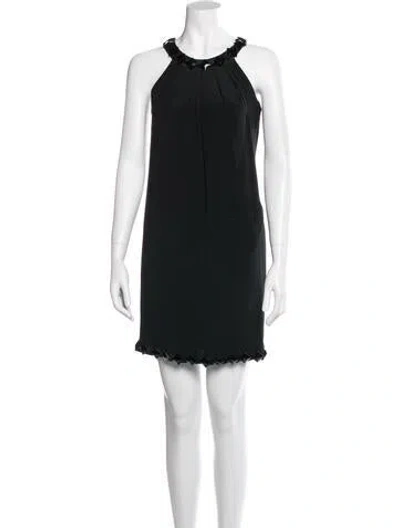 Pre-owned Marchesa Silk Mini Dress In Black