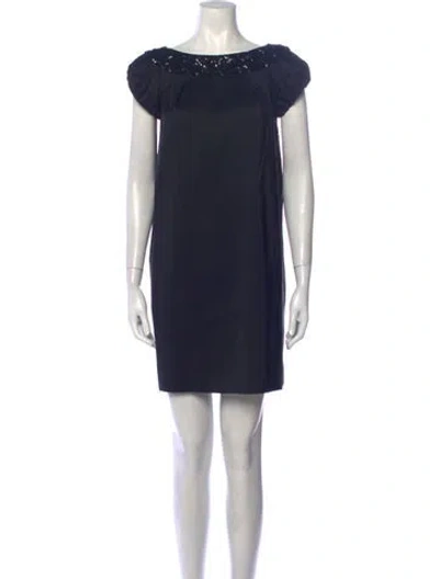 Pre-owned Marchesa Silk Mini Dress In Black