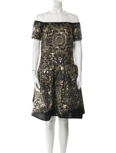Pre-owned Marchesa Silk Mini Dress In Black