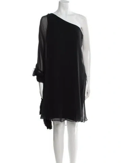 Pre-owned Marchesa Silk Mini Dress In Black