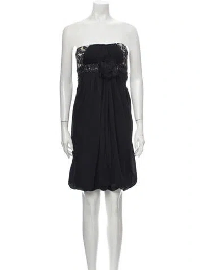 Pre-owned Marchesa Silk Mini Dress In Black
