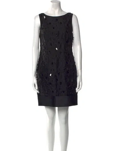 Pre-owned Marchesa Silk Mini Dress In Black