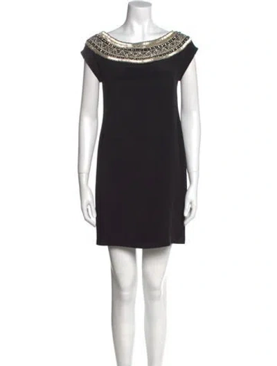 Pre-owned Marchesa Silk Mini Dress In Black