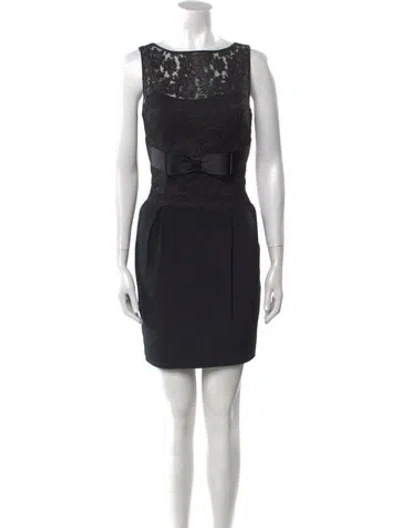 Pre-owned Marchesa Silk Mini Dress In Black