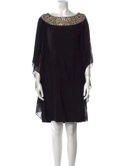 Pre-owned Marchesa Silk Mini Dress In Black