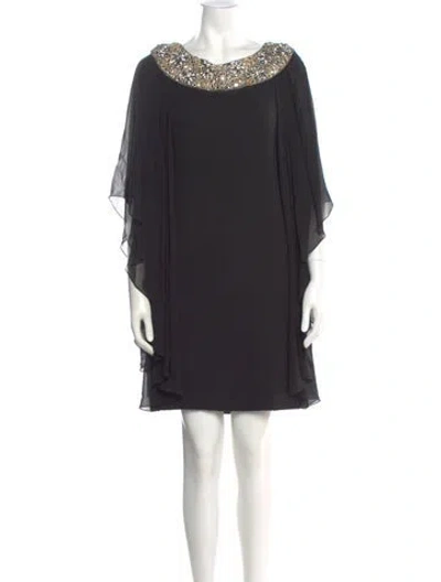 Pre-owned Marchesa Silk Mini Dress In Black
