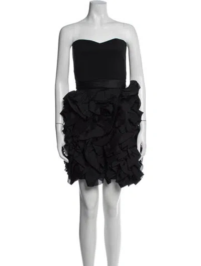 Pre-owned Marchesa Silk Mini Dress In Black