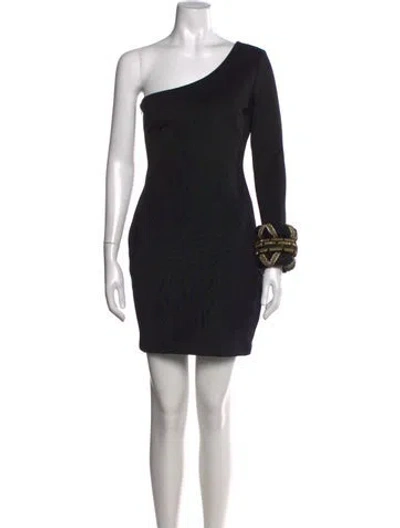 Pre-owned Marchesa Silk Mini Dress In Black