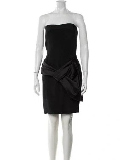 Pre-owned Marchesa Silk Mini Dress In Black