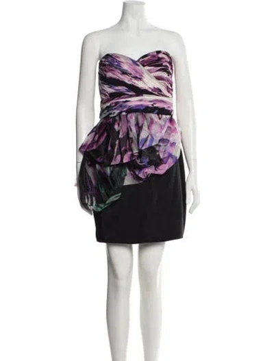 Pre-owned Marchesa Silk Mini Dress In Black