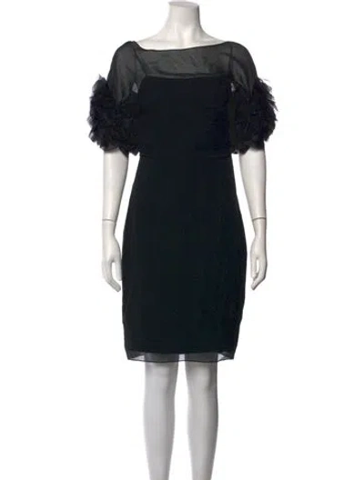 Pre-owned Marchesa Silk Mini Dress In Black