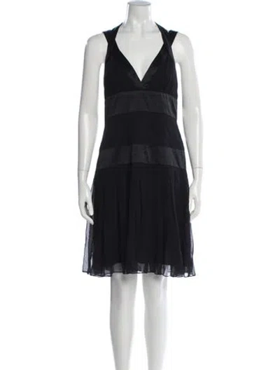 Pre-owned Marchesa Silk Mini Dress In Black