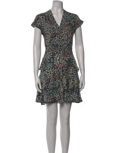 Pre-owned Marchesa Silk Mini Dress In Multi