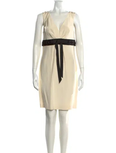 Pre-owned Marchesa Silk Mini Dress In Neutral