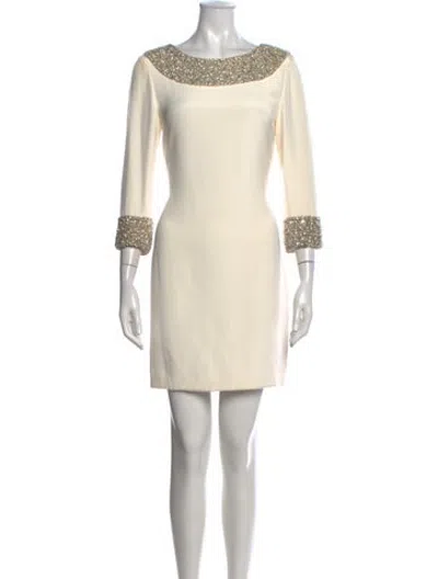 Pre-owned Marchesa Silk Mini Dress In Neutrals