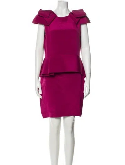Pre-owned Marchesa Silk Mini Dress In Pink
