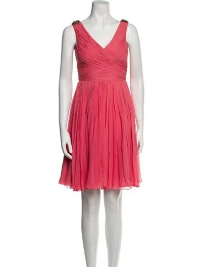 Pre-owned Marchesa Silk Mini Dress In Pink