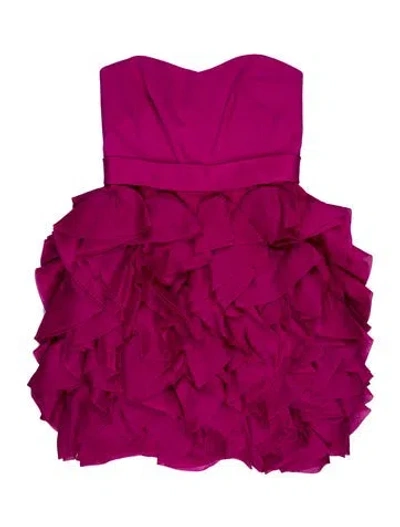 Pre-owned Marchesa Silk Mini Dress In Pink