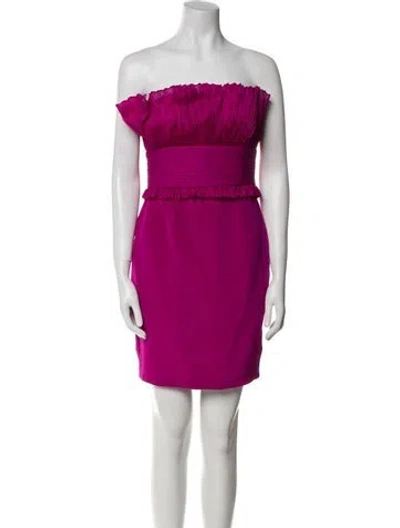 Pre-owned Marchesa Silk Mini Dress In Purple