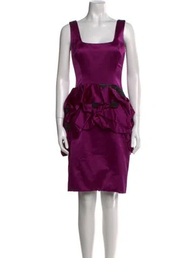 Pre-owned Marchesa Silk Mini Dress In Purple