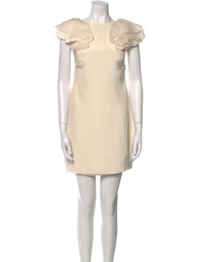 Pre-owned Marchesa Silk Mini Dress In White