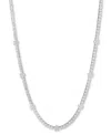 Marchesa Silver-tone Crystal Flower Collar Necklace, 16" + 3" Extender In Crystal White
