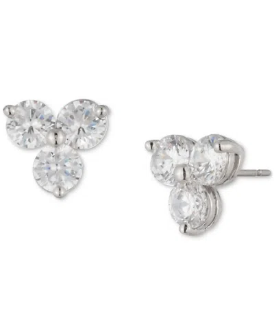 Marchesa Silver-tone Crystal Trio Stud Earrings In Metallic