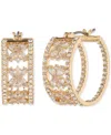 Marchesa Small Pave & Crystal Cluster Hoop Earrings, 0.75" In Gold